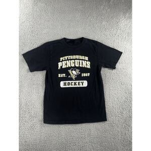 NHL Hockey Pittsburgh Penguins T Shirt Men Medium Short Sleeve Crew Neck Graphic